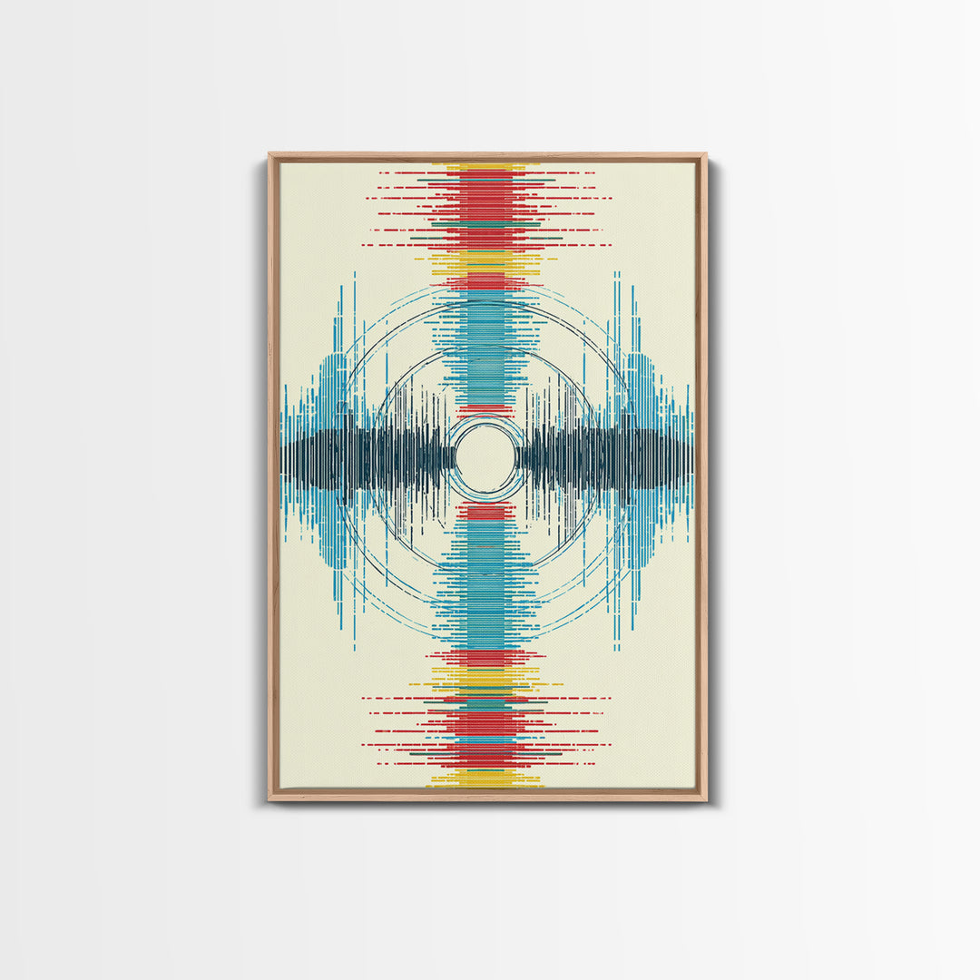 Vibrant Soundwave Circles In Red Blue Yellow Wall Art, Abstract Geometric Print, Modern Office Decor, Digital Art Africa