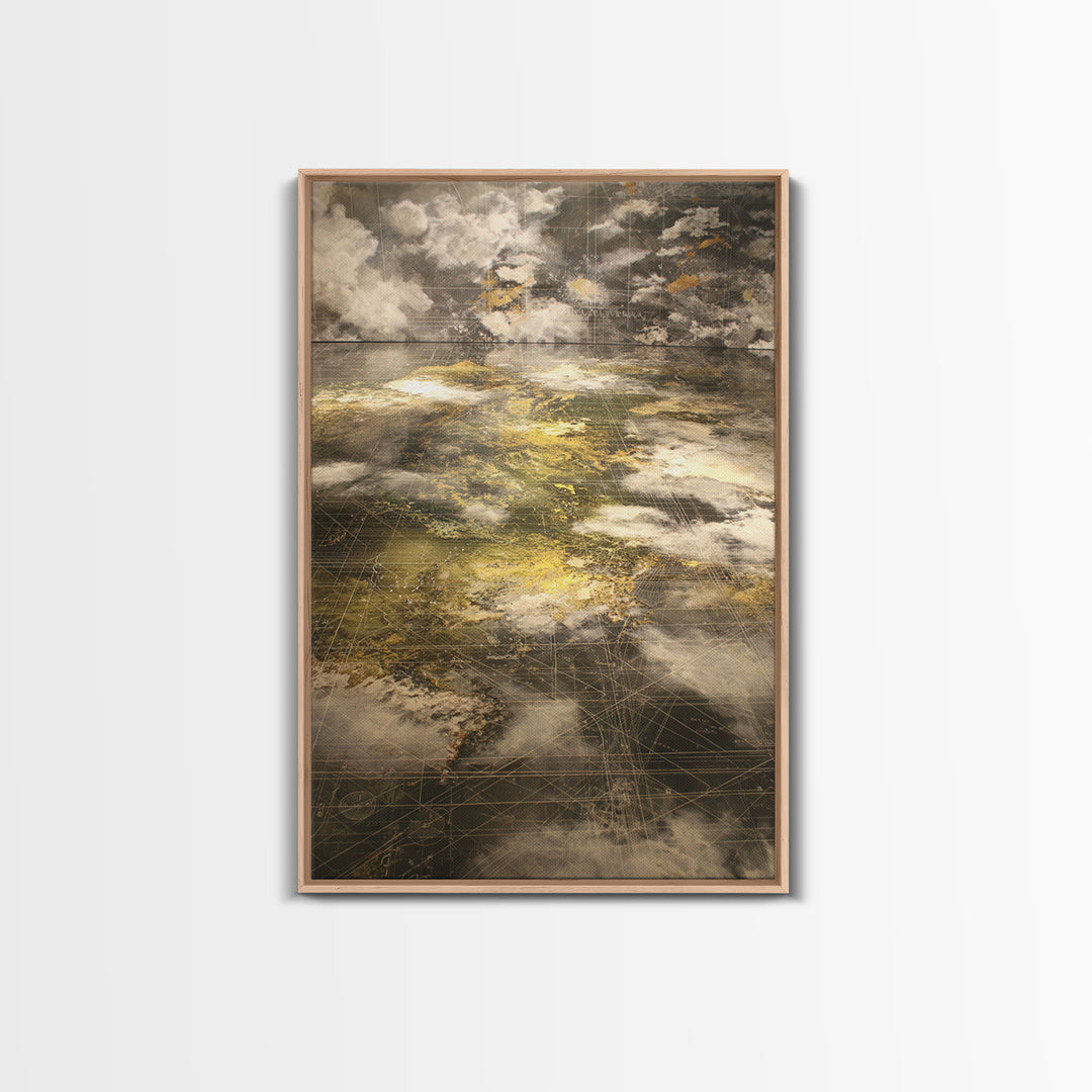 Atmospheric Gold Cloudscape Wall Art, Abstract African Art, Earth Tone Wall Art, Luxury Canvas Print, Modern Home Decor Gift