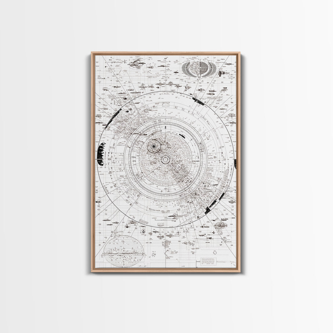 Intricate White Celestial Star Map Diagram Wall Art, Astronomy Blueprint Poster, Minimalist Office Decor, Cosmic Digital Print