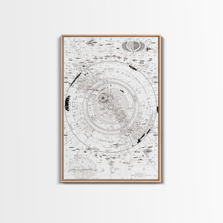 Intricate White Celestial Star Map Diagram Wall Art, Astronomy Blueprint Poster, Minimalist Office Decor, Cosmic Digital Print