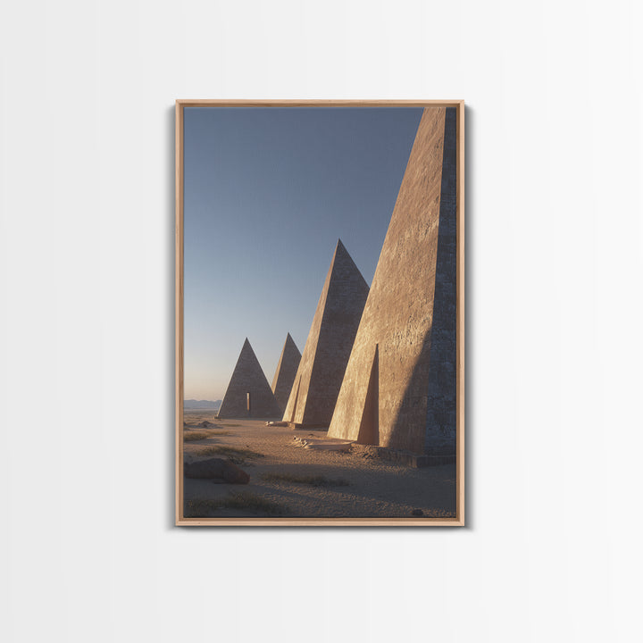 Row Of Monumental Pyramids Wall Art, African Egyptian Art Print, Modern Architecture, Desert Landscape, Statement Wall Decor