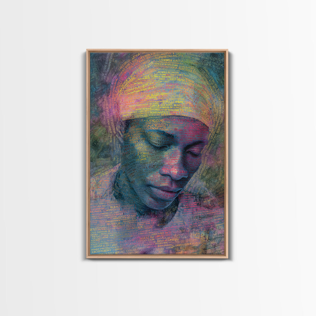 Dreamlike African Woman Portrait Canvas Print, Afrocentric Wall Art, Black Woman Art, Melanin Decor, Gift For Her, Spiritual Wall Decor