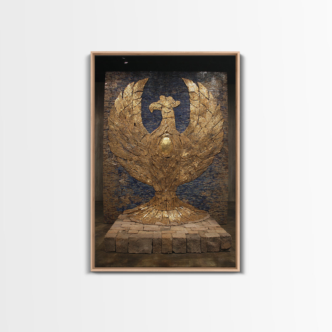 Monumental Golden Phoenix Wall Art, African Inspired Sculpture Decor, Black And Gold Art, Luxury Canvas Art, Statement Wall Decor