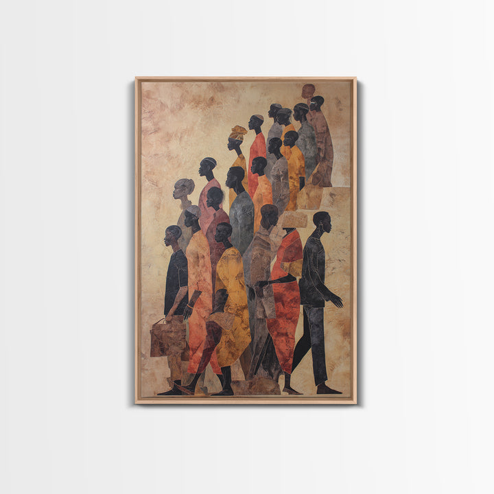 African Diaspora Procession Of Figures Wall Art, African American Art, Black Culture Art, Cultural Wall Art, Modern Black Art