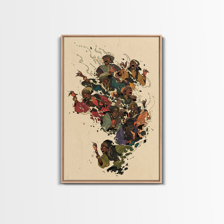 Africa Map Of Joyful Singing Women, Wall Art, African Women Art, Black Girl Magic Poster, Afrocentric Culture Decor Gift