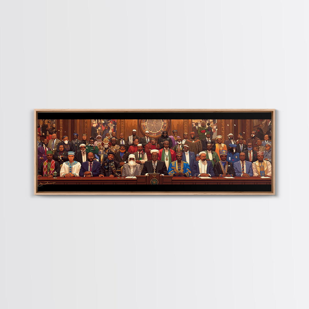 Pan African Assembly Of Leaders Wall Art, African American Art, Black Culture Art, Cultural Wall Decor, Juneteenth Art Gift