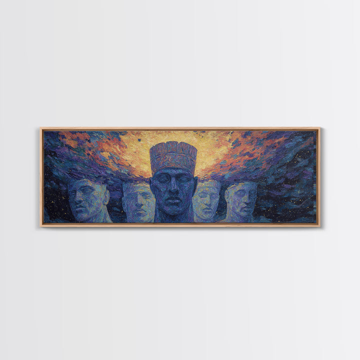 Cosmic Ancestral African Faces Canvas Print, African Portrait, Black African Art, Spiritual Wall Art, Afrocentric Home Decor