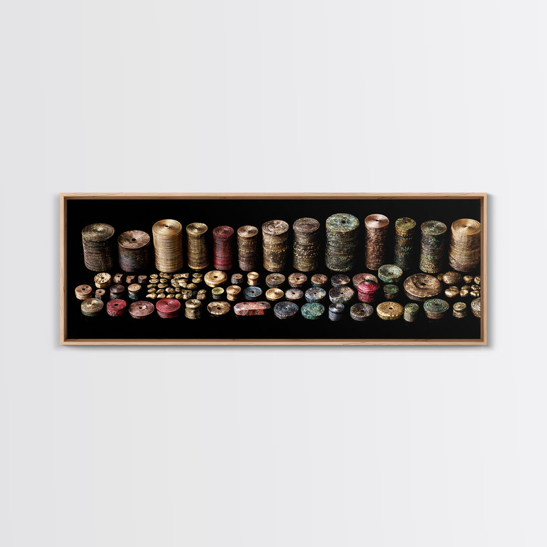 Ancient African Beads And Bronze Relics Canvas Print Tribal Art Decor Ethnographic Collection Wall Decor For Boho Home Gift