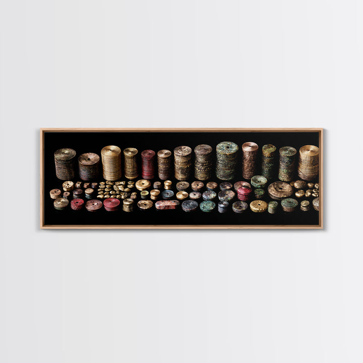 Ancient African Beads And Bronze Relics Canvas Print Tribal Art Decor Ethnographic Collection Wall Decor For Boho Home Gift