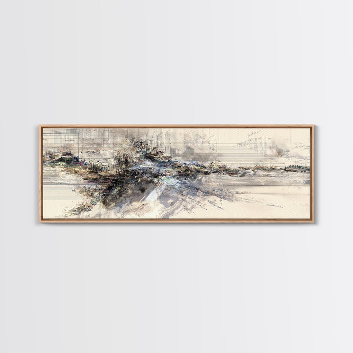 Neutral Ink Architectural Abstract Wall Art, Modern Canvas Art, Beige Wall Art, Office Decor, Contemporary Gallery Print
