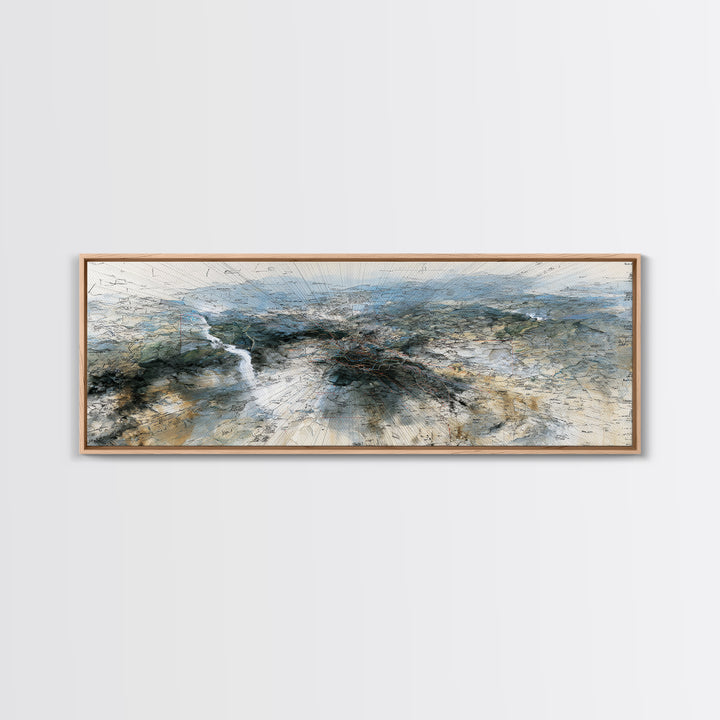 Vast African Landscape With River Canvas Print, Serengeti Wall Art, Earth Tone Abstract Art, Nature Scene Decor For Home