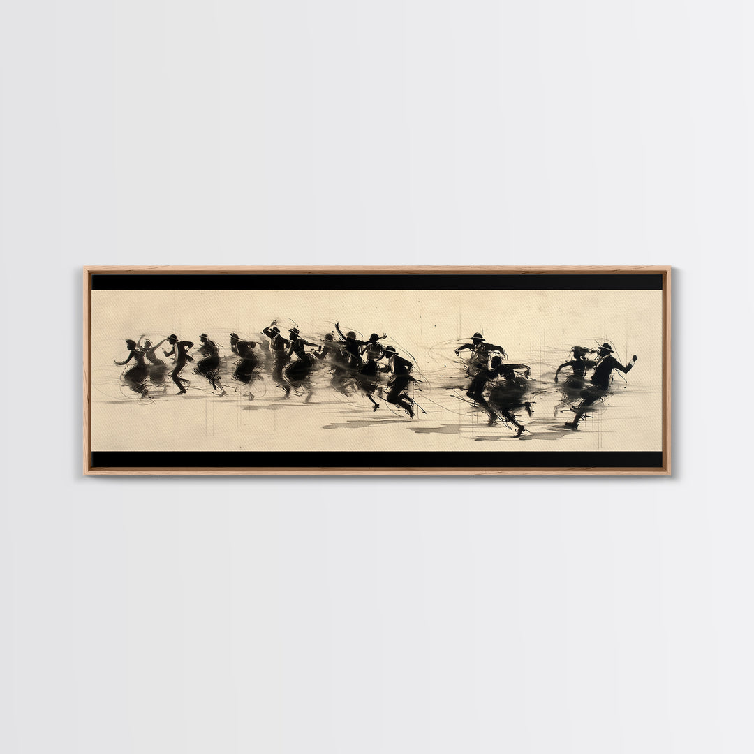 Sepia Polo Riders Racing Across Field Wall Art, African Safari Art, Dynamic Sports Canvas Print, Rustic Living Room Decor