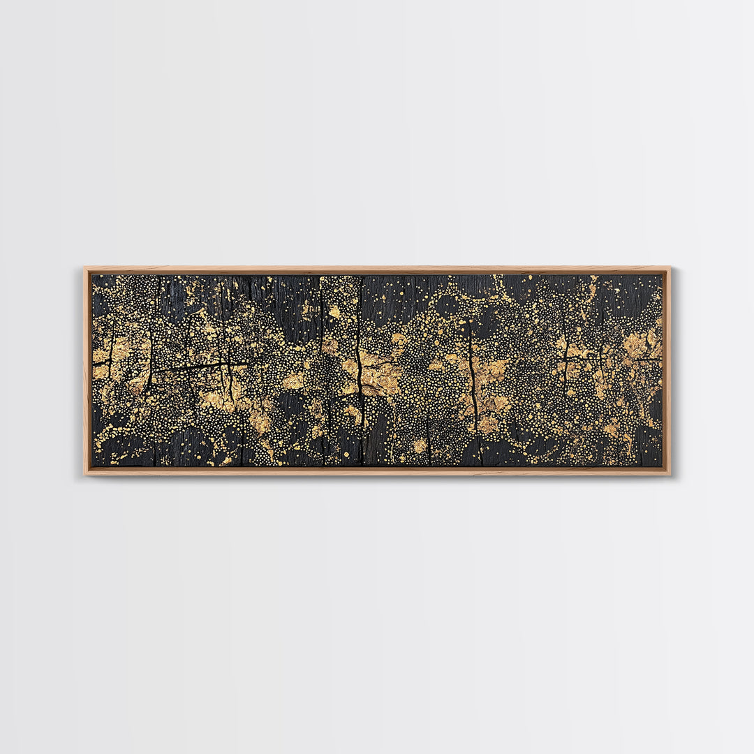 Gold Dot World Map Abstract Wall Art, African Travel Canvas Print, Black And Gold Design, Luxury Office Decor Gift For Him