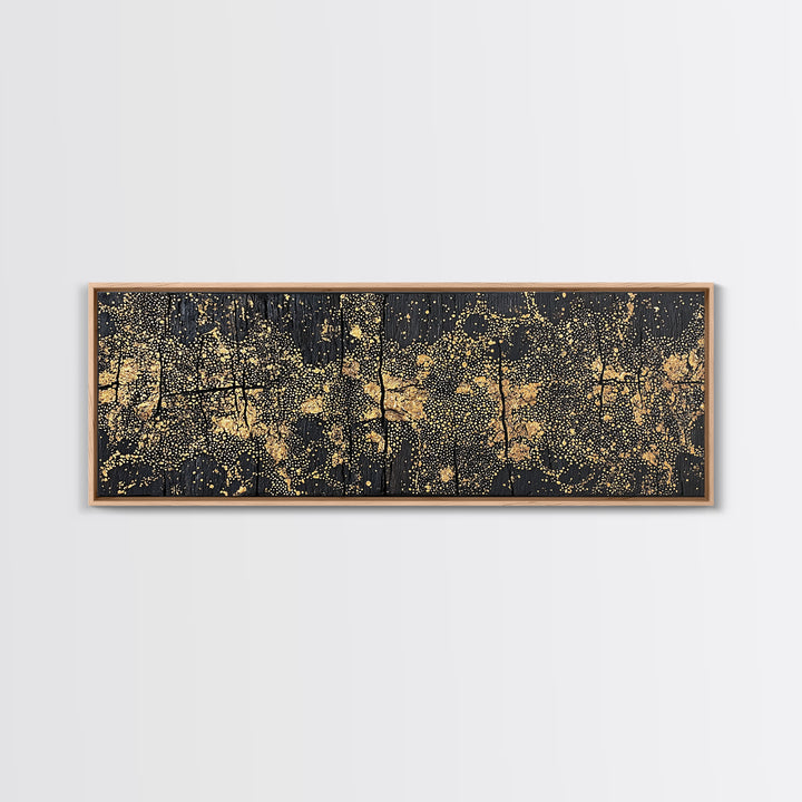 Gold Dot World Map Abstract Wall Art, African Travel Canvas Print, Black And Gold Design, Luxury Office Decor Gift For Him