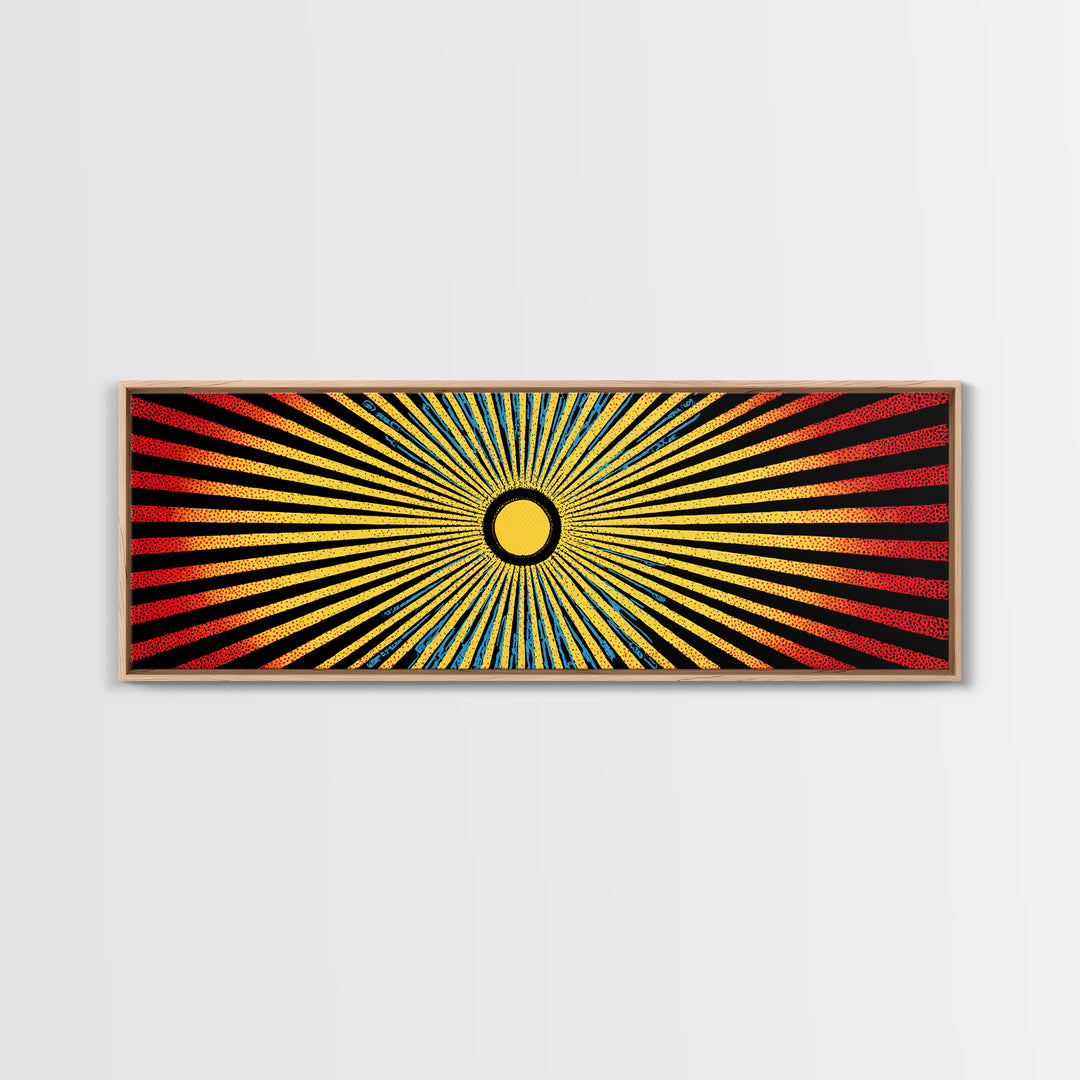 Radiant African Sunburst Abstract Wall Art, Colorful African Art Decor, Tribal Patterns, Modern Afrocentric Canvas Print