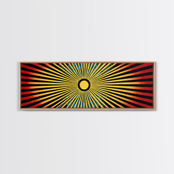 Radiant African Sunburst Abstract Wall Art, Colorful African Art Decor, Tribal Patterns, Modern Afrocentric Canvas Print