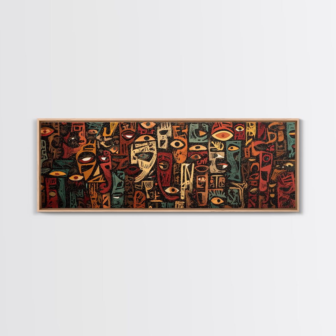 Abstract African Mask Canvas Print, Tribal Face Artwork, Afrocentric Wall Decor, Modern African Art For Bold Home Decor Gift