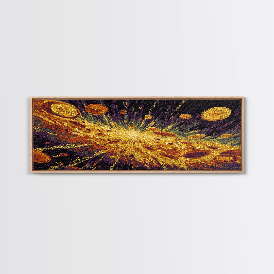 Golden Cosmic Burst Wall Art, Abstract Art, Black And Gold Art, Modern Wall Decor, Luxury Canvas Print, Statement Wall Decor