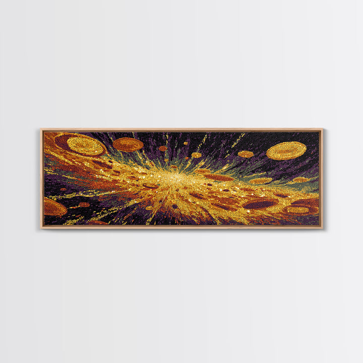 Golden Cosmic Burst Wall Art, Abstract Art, Black And Gold Art, Modern Wall Decor, Luxury Canvas Print, Statement Wall Decor