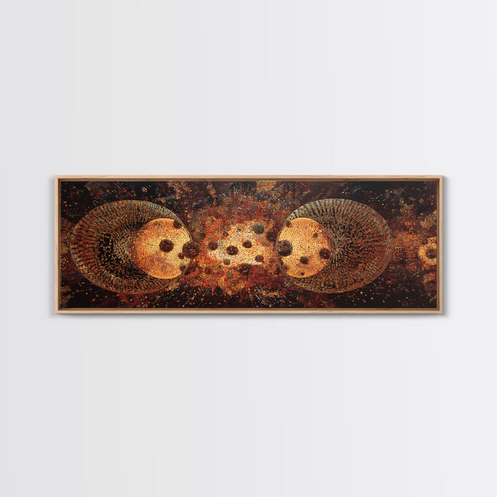 Glowing Hedgehog Spirits Canvas Print, Animal Wall Art, Black And Gold Art, Mystical Wall Art, Nature Scene Art, Unique Decor