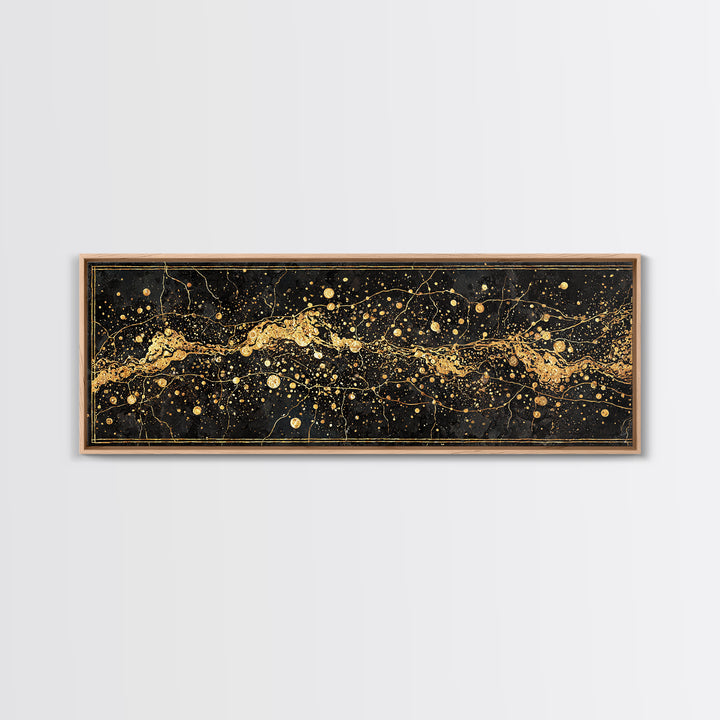 Black And Gold Abstract Splatter Wall Art, Luxury Canvas Print, Modern African Art Decor, Statement Living Room Decor, Office Decor