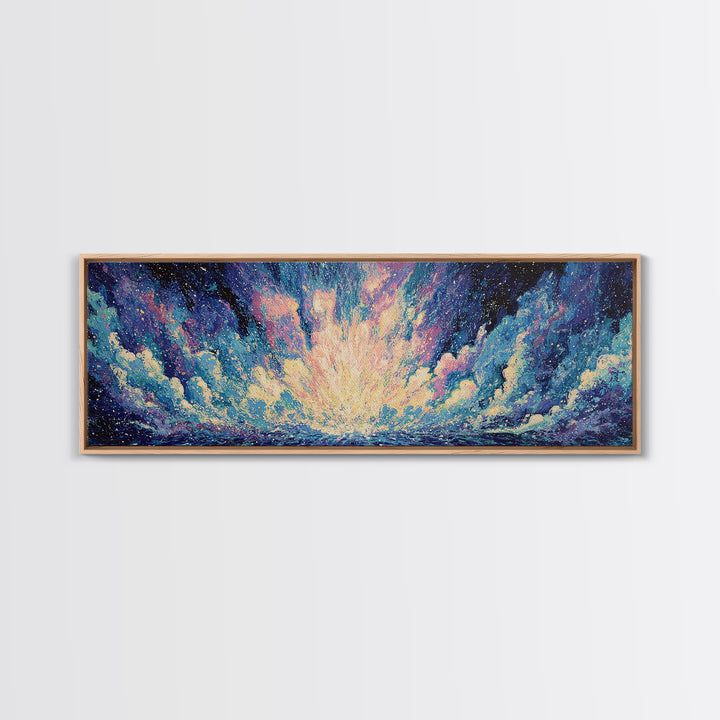 Cosmic Blue Ocean Sky Canvas Print, Abstract Wall Art, Dreamy Wall Art, Modern Canvas Art, Nature Scene Art, Bedroom Decor