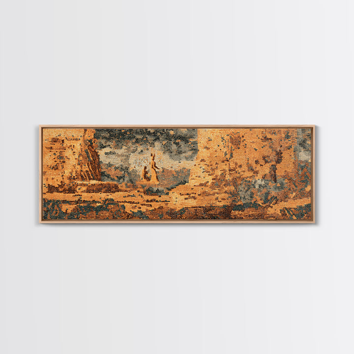 Burnt Orange Desert Canyon Landscape Canvas Print, African Safari Art, Nature Scene Art, Earth Tone Wall Art Decor, Large Decor Art