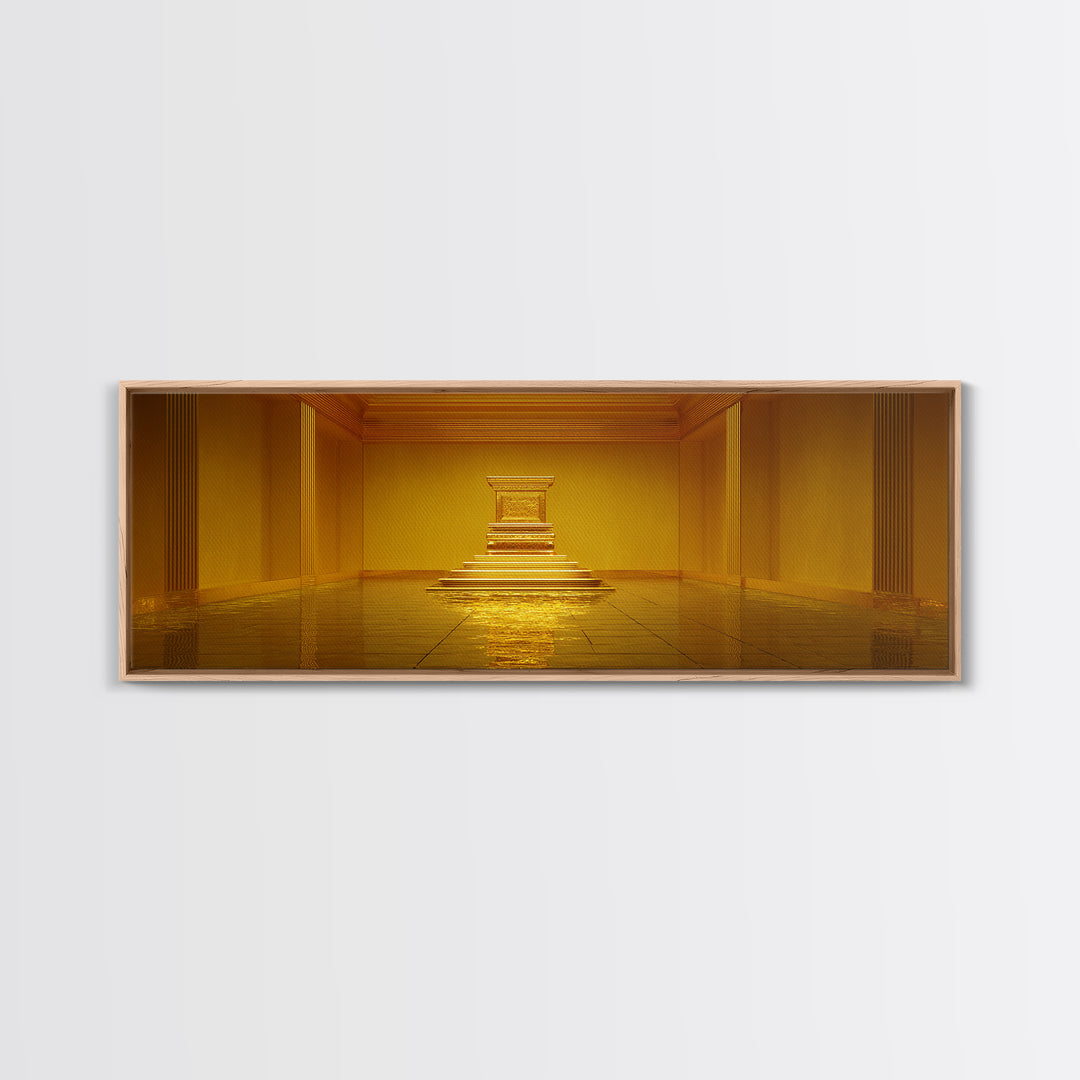 Golden Temple Reliquary Chamber Framed Canvas Print, Luxury Canvas Art, Spiritual Wall Art, Elegant Home Decor Gift, Statement Wall Decor