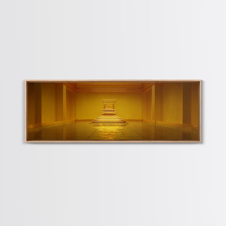Golden Temple Reliquary Chamber Framed Canvas Print, Luxury Canvas Art, Spiritual Wall Art, Elegant Home Decor Gift, Statement Wall Decor