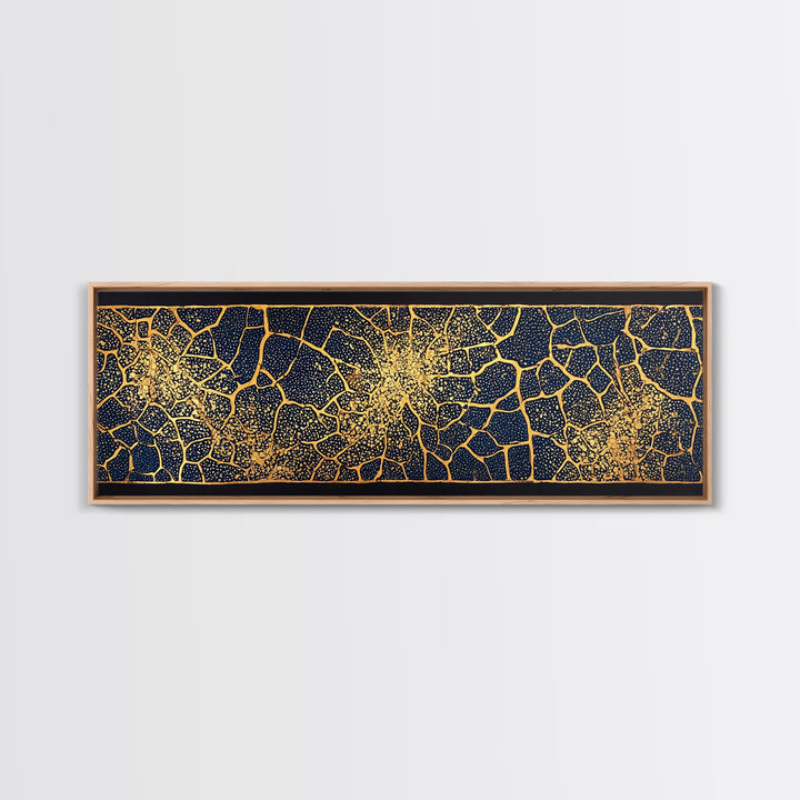 Black Gold Abstract Crackle Pattern Wall Art, African Abstract Canvas Print, Geometric Luxury Decor, Textured Art Print Gift
