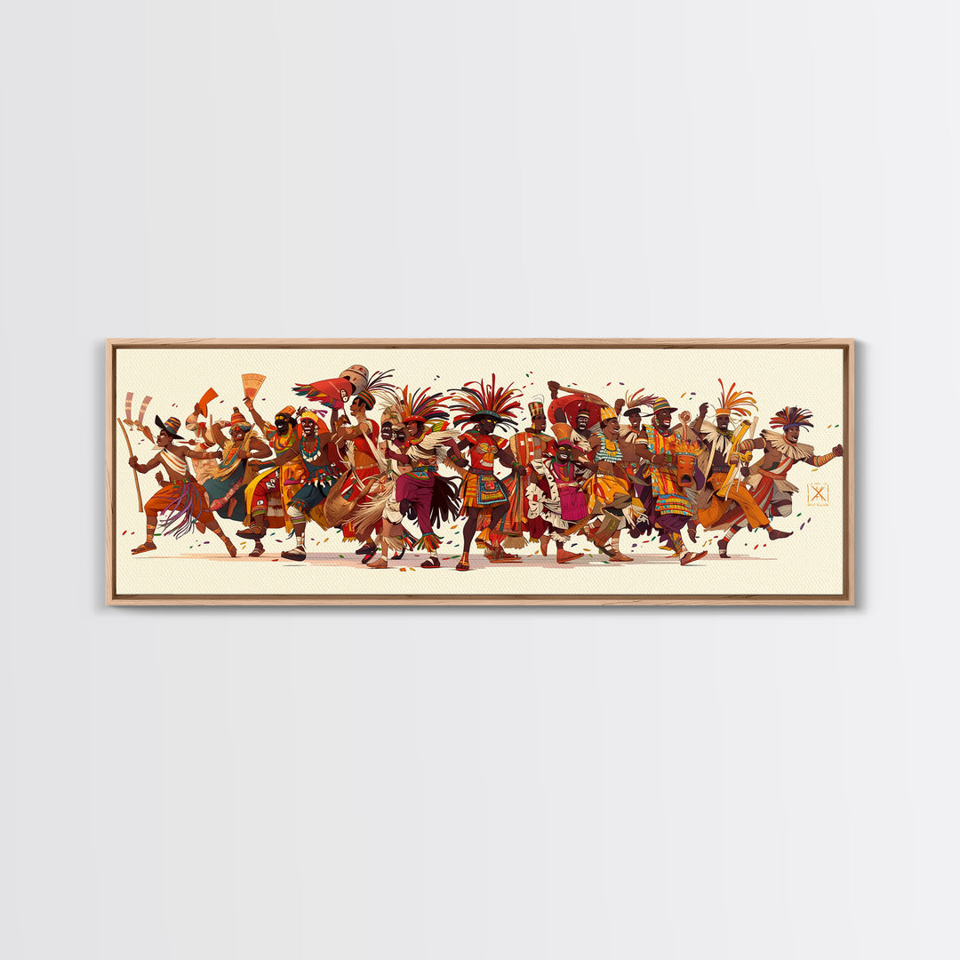 Colorful African Celebration Dancers In Traditional Dress Wall Art, African Women Art, Afrocentric Prints, Cultural Wall Decor