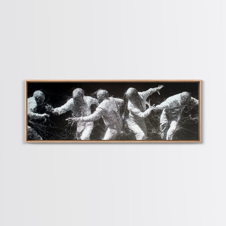 Black And White African Dancers In Dynamic Motion Wall Art, Abstract Canvas Print, Modern Cultural Statement Home Decor Gift