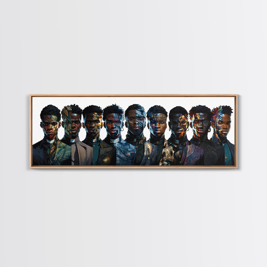 Afrofuturist Black Collective Portrait Wall Art, African American Art, Modern Afrocentric Decor, Bold Cultural Canvas Print