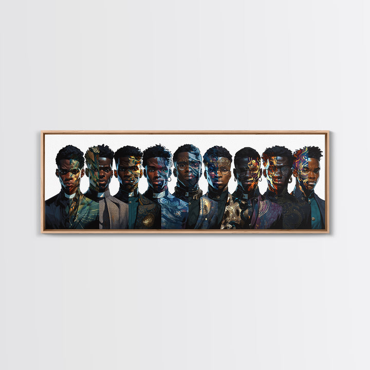 Afrofuturist Black Collective Portrait Wall Art, African American Art, Modern Afrocentric Decor, Bold Cultural Canvas Print