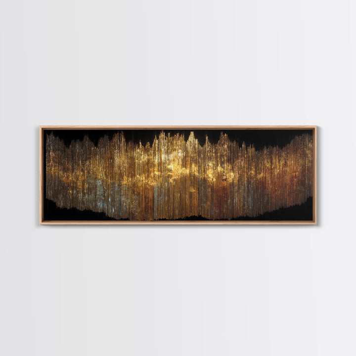 Golden Soundwave Light Abstract Wall Art, Luxury Canvas Art, Black And Gold Art, Statement Wall Decor, Elegant Home Art Print