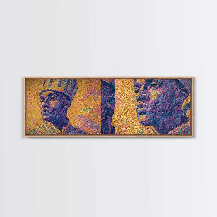 Textured African King And Warrior Portrait Wall Art, Afrocentric Black History Decor, Pan African Artwork, Cultural Gift