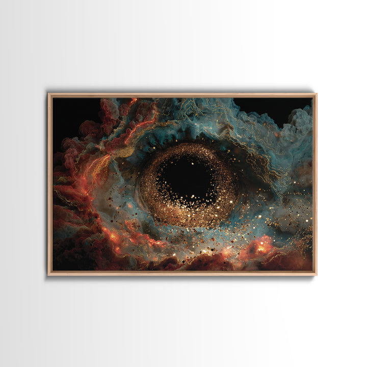 Colorful Nebula Black Hole Canvas Print, Dreamy Wall Art, Vibrant Abstract Art, Modern Canvas Art, Bold Unique Home Decor Gift