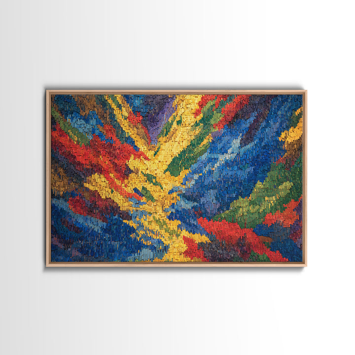 Vibrant Woven Ankara Textile Abstract Wall Art, African Fabric Patterns, Colorful African Print, Modern Home Decor Art Gift