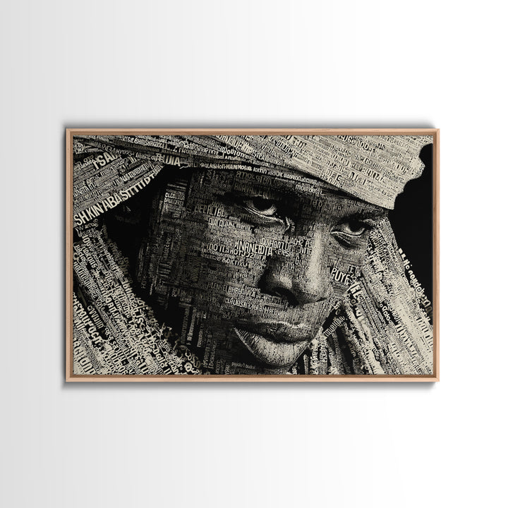 Monochrome African Woman Portrait Wall Art, Black Female Art, Abstract Face Art, Tribal Queen Art, Modern Black Home Decor