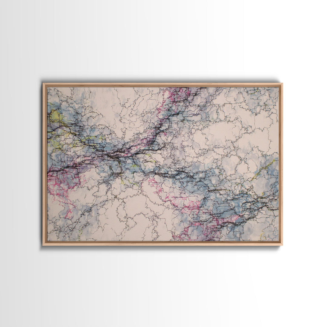Soft Marble Vein Abstract Wall Art Minimalist African Abstract Digital Print Beige Blue Office Decor Modern Canvas Wall Art
