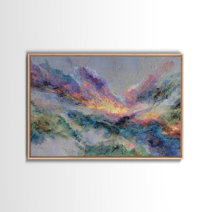 Colorful Abstract Mountain Light Canvas Print, African Art Abstract, Modern Wall Art, Luxury Home Decor, Textured Painting