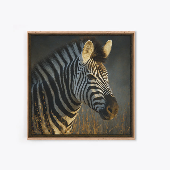 Zebra Portrait with Bold Graphic Stripe Pattern Canvas Print, Animal Art, Nursery Art, Living Room Decor, Fine Art, Creature, ANI-1x1-17