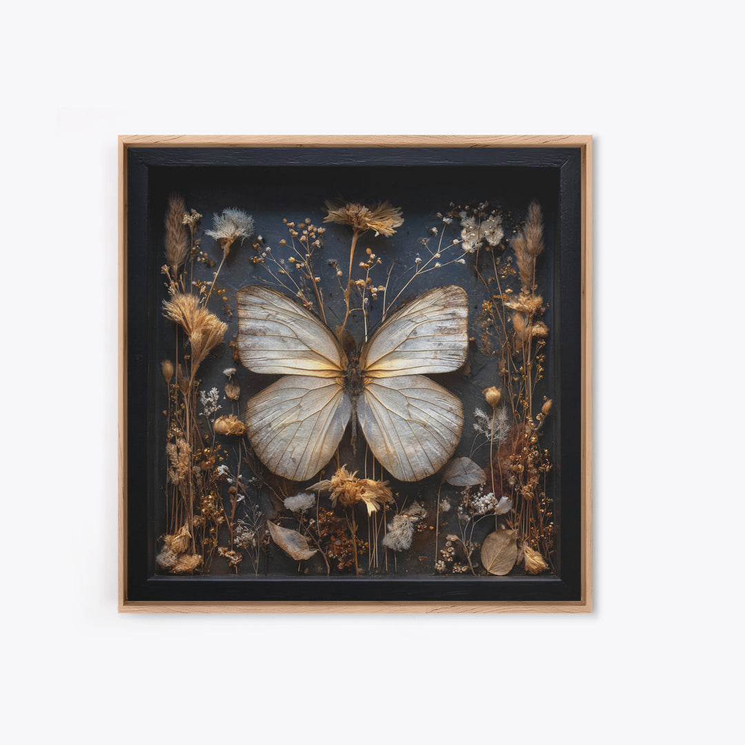 Butterfly Specimen Composition Canvas Print, Animal Art, Printable Wall Art, Living Room Decor, Creature, Boho Wall Art, ANI-1x1-23
