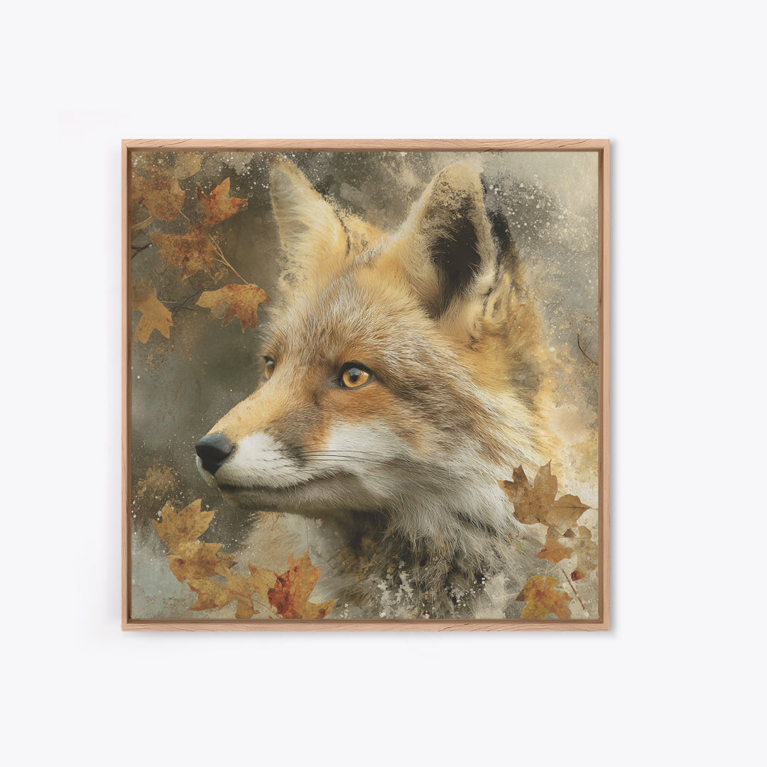 Dignified Fox Portrait Canvas Print, Animal Art, Modern Decor, Living Room Decor, Oil Painting, Creature, Home Decor, ANI-1x1-25