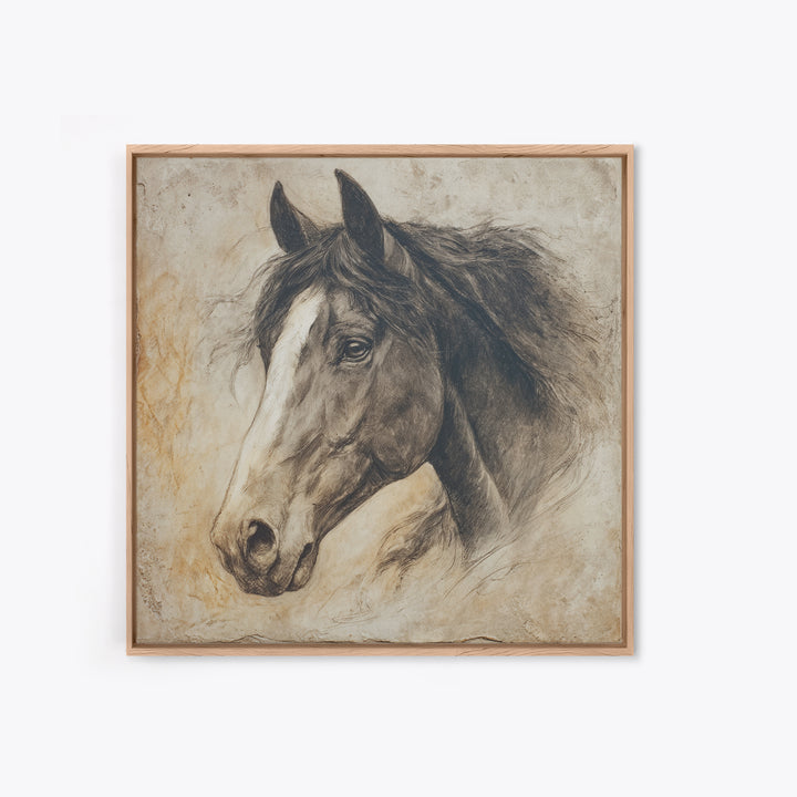Majestic Horse Head Canvas Print, Animal Art, Original Painting, Living Room Decor, Abstract Art, Creature, Boho Wall Art, ANI-1x1-3