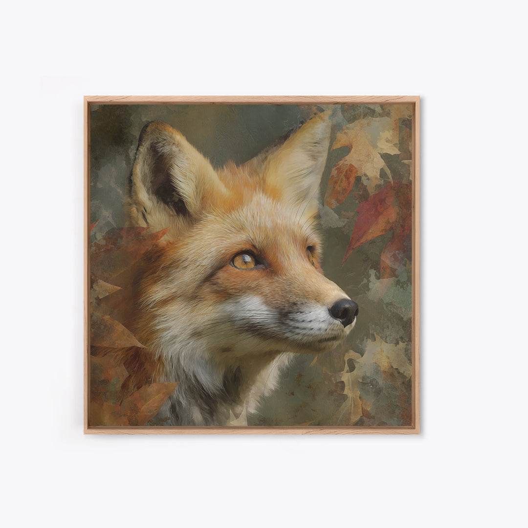 Dignified Fox Portrait Canvas Print, Animal Art, Wall Art, Living Room Decor, Fine Art, Creature, Nursery Decor, Art Deco, ANI-1x1-97