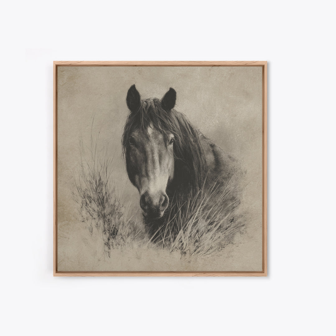 Majestic Horse Head Canvas Print, Animal Art, Wall Art, Living Room Decor, Fine Art, Creature, Nursery Decor, Art Deco, ANI-1x1-99