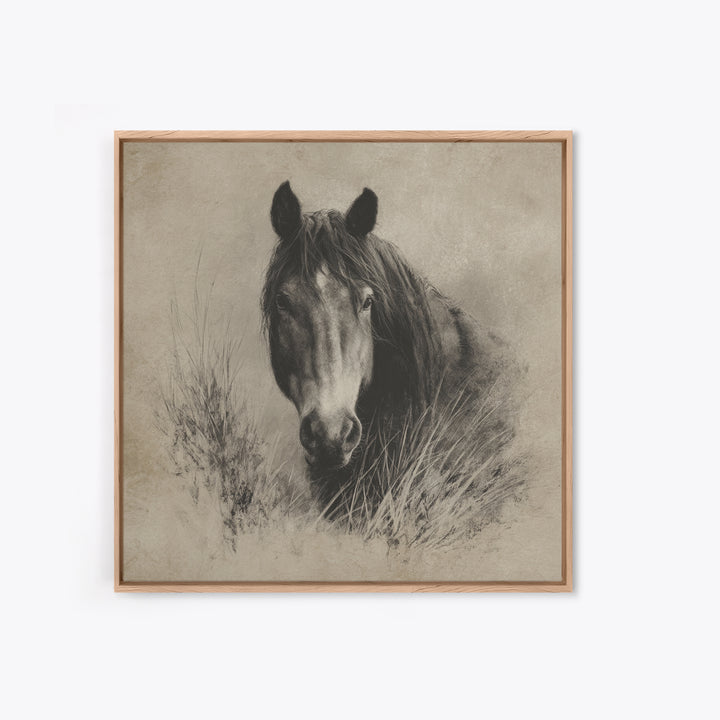 Majestic Horse Head Canvas Print, Animal Art, Wall Art, Living Room Decor, Fine Art, Creature, Nursery Decor, Art Deco, ANI-1x1-99
