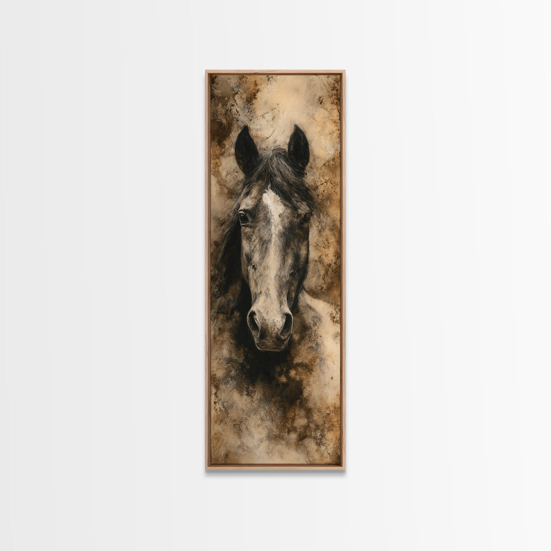 Majestic Horse Head Canvas Print, Animal Art, Digital Art, Living Room Decor, Fine Art, Creature, Farmhouse Decor, Nursery, ANI-1x3-39