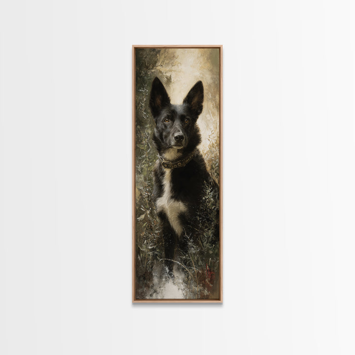 Dog Portrait with Painterly Collar and Loyal Canvas Print, Animal Art, Digital Prints, Living Room Decor, Fine Art, Creature, ANI-1x3-73